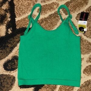 Green Sleeveless Knit Top